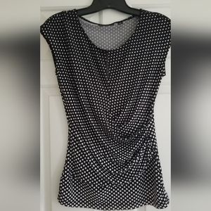 Women's Top Size XS Black and white polka dot